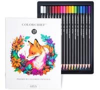 COLORCHIEF 18 crayons de couleur à base d’huile pour livres de coloriage adultes - Set crayons dessin & esquisse, mines tendres professionnelle, fournitures d’art pour ados et adultes