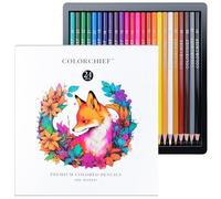 COLORCHIEF 24 crayons de couleur à base d’huile pour livres de coloriage adultes - Set crayons dessin & esquisse, mines tendres professionnelle, fournitures d’art pour ados et adultes