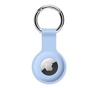 ColorCoral AirTag - Coque en silicone pour porte-clés AirTag pour clés, sacs, bagages, colliers pour animaux de compagnie, design anti-perte et résistant aux rayures pour Apple Air Tags 2021 (bleu