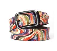 Coloré,110CM/43.3'',Ceinture Rétro Femme Homme,Ceinture Funky Imprimé Large En Cuir PU Pour Jeans Pantalons Large Femmes Robe
