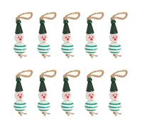 Coloré Arbre De Noël Bonhomme De Neige Décoration Ensemble 10PCS Durable PENDENTIFS en Bois Convient pour Festival Home Office Balcon Salon Porte (Boule Verte)
