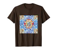 Coloré, Art de la Vierge Marie, Art Spirituel T-Shirt, Homme, Marron, M