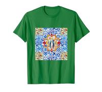 Coloré, Art de la Vierge Marie, Art Spirituel T-Shirt, Homme, Vert Kelly, S