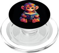Coloré bébé Singe Lecture Livre Livre Rat de bibliothèque PopSockets PopGrip pour MagSafe
