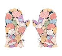 Coloré Cartoon Mignon Coquilles Chaudes Moufles D'hiver Gants Imperméable Enfant Fille Guantes De Para Frio, Coquillages mignons colorés de dessin animé, Medium