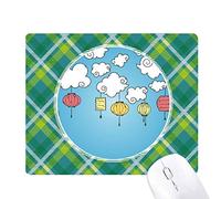 coloré cartoon modèle nuage lanterne réseaux verte grille pixel tapis de souris
