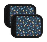Coloré Cartoon Rockets Stars Bagages Poignée Wrap Sac à Main Grip Cover Protector Marqueurs de Bagages pour Voyage à l'aéroport, Étoiles colorées de fusées de dessin animé, one sizex4
