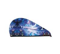 Coloré Ciel étoilé Ocean Dauphin Coral Velvet Dry Hair Cap pour femme - Pratique pour la maison, les voyages et les fêtes à la piscine. Parfaitement pensé