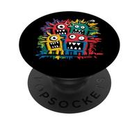 Coloré Crazy Monsters Art Fun Kids Cartoon PopSockets PopGrip Adhésif