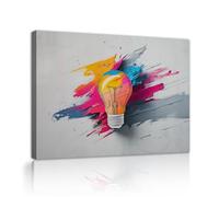 Coloré Créatif Toile Images Œuvres d’art Impressions Toile abstraite moderne Art mural Décor pour salon Chambre Bureau Salle à manger Café 75x100cm Cadre intérieur