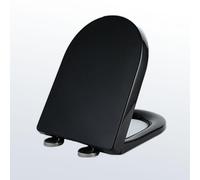 Colore D Shape Toilet Seat Soft Ferme, avec charnière réglable Release rapide supérieur Soupchoir de toilette fixe Couvre de salle de bain Coudire de toilette D en forme, noir