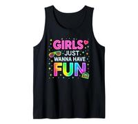 Coloré des années 80 Party Girls Just Wanna Have Fun Throwback Débardeur