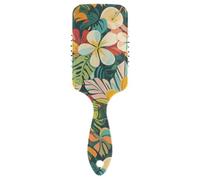 Coloré d'été hawaïen pour cheveux bouclés, masseur de tête conçu pour tous les types de cheveux avec poignée ergonomique cepillo para pelo rizado