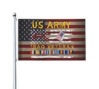 Coloré Drapeau double face US Army F Co 425th Infantry Scroll LRRP Drapeau des vétérans irakiens Léger Drapeau résistant aux intempéries 3x5 Ft pour dortoirs,patio,événements