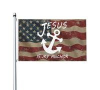 Coloré Drapeau en polyester Jésus est mon drapeau d'ancre Double face Drapeau saisonnier 3x5 Ft pour bars,Décoration intérieure,balcon