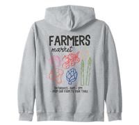 Coloré Farmers Market Veggies and Fruit Art dessiné à la main Sweat à Capuche