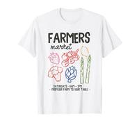 Coloré Farmers Market Veggies and Fruit Art dessiné à la main T-Shirt