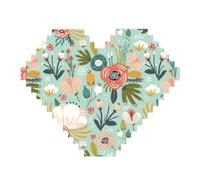 Coloré Flora Print Art Brique Puzzle en Forme de Coeur Bricolage Bricolage Blocs de Construction Ensemble 3D Puzzle Décoration Maison 82 Pièces