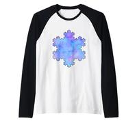 Coloré Fractal Koch Flocon de Neige Géométrie Formes Mania Manche Raglan