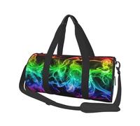 Coloré Fumée Abstrait Noir, Sac de Voyage de Grande capacité, Sac à Main Rond, Sac de Voyage de Sport, fourre-Tout, Sac de Fitness