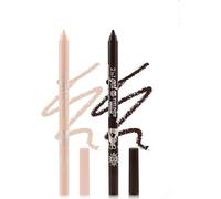 Coloré Gel Glitter Eyeliner Crayons Stylo Set, 2 Pcs Eyeliner crayon à lèvres imperméable à l'eau Eyeliner Eyeshadow Eyeliner (03Nude + 06Brun)