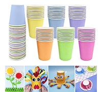 Coloré Gobelets en Papier, 60 Pièces Gobelets Jetables en Carton Gobelet en Papier Bricolage, Coupe de Fête Anniversaire pour café thé boissons chaudes et froides (6 couleurs)