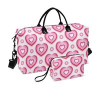 Coloré Gradient Heart Peach Objet personnel décoratif Sac de voyage Grand sac de gym avec trousse de toilette pour yoga 2 Pcs Set Bolsa para viajar en Avion de Mujer