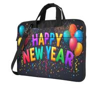 Coloré Happy New Year Banner Festive Laptop Bag Laptop Case 15.6 pouces Computer Bags Padded Sleeve Cover For Women Men