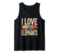 Coloré I Love Elephants Animal Lovers Débardeur
