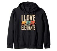 Coloré I Love Elephants Animal Lovers Sweat à Capuche
