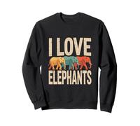 Coloré I Love Elephants Animal Lovers Sweatshirt