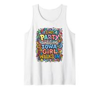 Coloré Iowa Girl Doodle Pop Art Midwest Party Débardeur