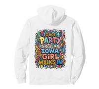 Coloré Iowa Girl Doodle Pop Art Midwest Party Sweat à Capuche