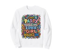 Coloré Iowa Girl Doodle Pop Art Midwest Party Sweatshirt
