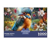 Coloré KingfisherPuzzle 1000 Pièces Educa Jouet en Bois Décoration Intérieure Fleurs de cerisiers Jeu Éducatif Challenge Toy Adultes Et Enfants À Partir De 14 Ans 38x26cm/1000pcs