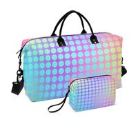 Coloré Laser Design Dot Bagage Sac de Voyage Carry On Personal Item Bag Gym Bag avec Trousse de Toilette pour Voyage Multifonctionnel, Motif laser coloré, 1 size