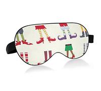 Coloré Leprechaun Elf Chaussures Bas rayés Masques pour les yeux sans couture Blocs de couverture Masque de sommeil léger Couverture d'ombre Bandeau relaxant pour les yeux avec sangle de tête réglable