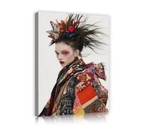 Coloré Mode Toile Art Mural Style Moderne Portrait De Belle Femme Photos Oeuvres D’art Impressions Affiches Peinture Pour Salle De Bain Décor 80x110cm Cadre Intérieur