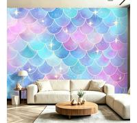Coloré Murale Aquarelle Dégradé Géométrique, Papier Peint Mural Intissé Design pour Salon Onirique Chambre De Princesse Chambre à Coucher - Murale Grand Format pour Bureau Mur TV 350 x 256 cm（WxH)