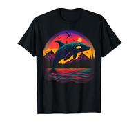 Coloré mystique orque baleines regarder dauphin cachalot orque baleine T-Shirt