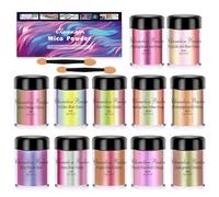 Coloré Nail Art Poudre Collection 12 nuances dynamiques pour projets créatifs en résine époxy Pigment saturé pratique