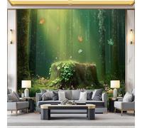 Coloré Papier Peint Intissé Onirique paysage forestier papillons Arbres Poster Tableaux Photo Muraux Utilisé Pour Salon Chambre Chambre D'Enfant Décoration Murale 400 x 280 cm