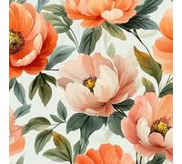 Coloré Pivoine Rose Papier Adhesif Meuble Aquarelle Style Mat Papier Peint Mural Film Autocollant Wallpaper Rouleau Impermeable Stickers Collant Décoration pour Cuisine Tables Armoires Mur 0.4X5 M