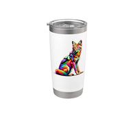 Coloré Pop Art Chacal Chacals Gobelet isotherme en acier inoxydable double paroi