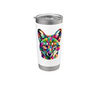 Coloré Pop Art Chacal Chacals Gobelet isotherme en acier inoxydable double paroi