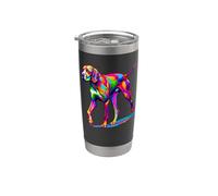 Coloré Pop Art English Pointer Gobelet isotherme en acier inoxydable double paroi