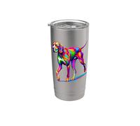 Coloré Pop Art English Pointer Gobelet isotherme en acier inoxydable double paroi
