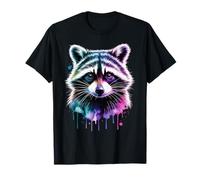 Coloré Raton Laveur Wildlife Aquarelle Animal Portrait Art T-Shirt