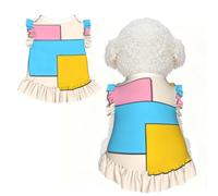 Coloré Rectangle Stack L Pet Apparel pour petits chiens - Jolie tenue d'été pour chiot, vêtements doux et respirants pour chat
