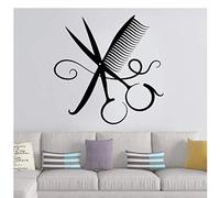 Coloré Salon De Coiffure Mur Art Autocollants Modernes Stickers Muraux Salon De Coiffure Vinyle Mural Décoration Murale Pvc Autocollants 57X57Cm